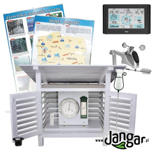 Stacja pogody dydaktyczna, drewniana, typu ''domek'', zestaw pro