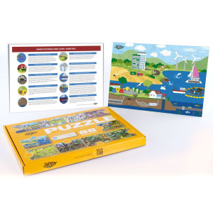 Puzzle chrońmy środowisko, 88 elementów + podkładka, w zamykanym pudełku