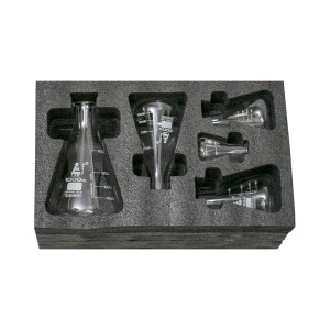 Zestaw w piance: 5 kolb stożkowych boro (50,150,250,500,1000 ml)