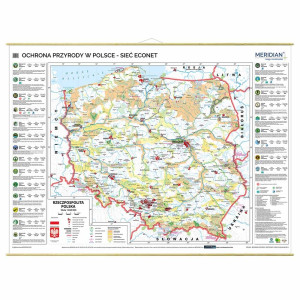Mapa ścienna, 160x120 cm: polska. ochrona przyrody i sieć econet
