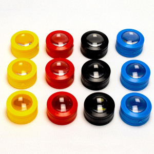 Kpl. 12 kolorowych lup kloszowych 5x/50mm led