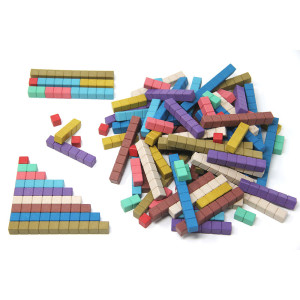 Liczby w kolorach, kpl. 100 elementów w kolorach montessori