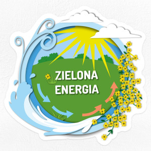 Zielona energia - trwała naklejka ścienna 50x48cm