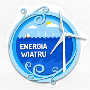 Energia wiatru - trwała naklejka ścienna 50x48cm
