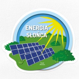 Energia słońca - trwała naklejka ścienna 50x48cm