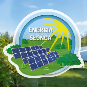 Energia słońca - naklejka bezklejowa wielorazowa 50x48cm