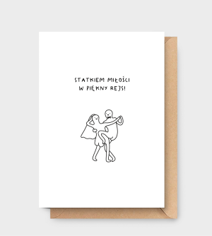 Kartka ślubna - Statkiem milosci w piękny rejs