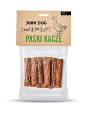 Naturalny suszony gryzak dla psa Paski kacze 150g