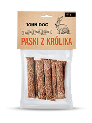 Naturalny suszony gryzak dla psa Paski z królika 150g