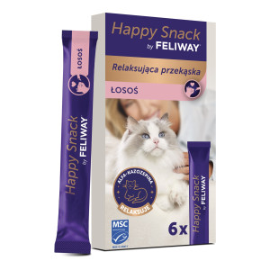 Przysmak relaksujący dla kota łosoś Happy Snack Feliway - 6x15g