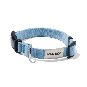 Obroża z klamrą dla psa jasnoniebieska John Dog Lizbona - S
