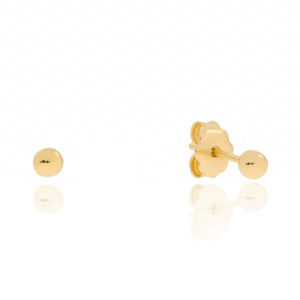 Złote kolczyki gładkie kulki sztyfty 3mm pr.333