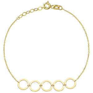 Złota Bransoletka ringi pr. 585