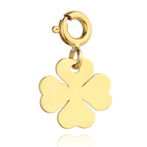 Zawieszka/charms pełna złota koniczynka pr.585