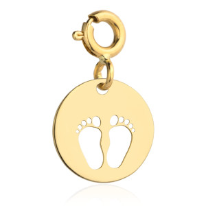 Zawieszka/charms złote pełne kółko i stópki pr.585