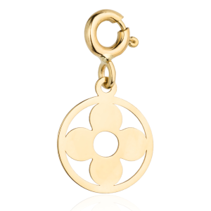 Zawieszka/charms złoty kwiatek w kółku pr. 585