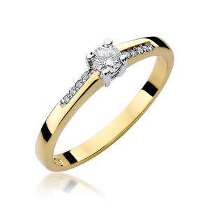 Złoty pierścionek z brylantem W-258 0,19ct