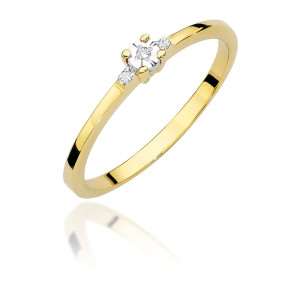 Złoty pierścionek z brylantem W-464 0,02ct