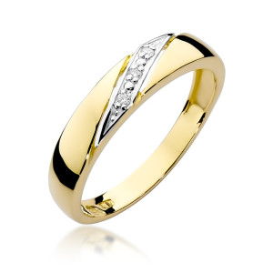 Złoty pierścionek z brylantem W-118 0,02ct