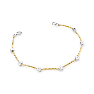 Złota bransoletka z brylantami 0.08 ct 17 cm pr. 585