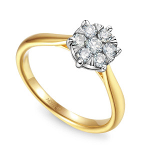 Złoty pierścionek z diamentami 0.29ct pr. 585