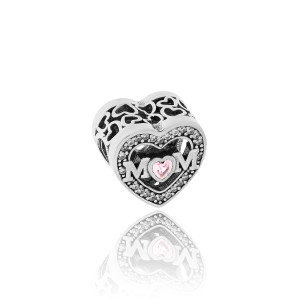Srebrna zawieszka do bransoletki charms Mama w sercu pr.925