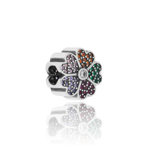 Srebrna zawieszka do bransoletki charms kwiatek pr. 925