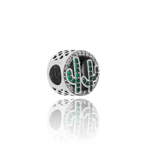 Srebrna zawieszka do bransoletki charms kaktus pr. 925