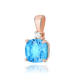 Złota zawieszka wisiorek Z003 Topaz 1,10ct różowe złoto pr. 585