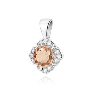Złota zawieszka wisiorek Z0571 Morganit 0,40ct białe złoto pr. 585