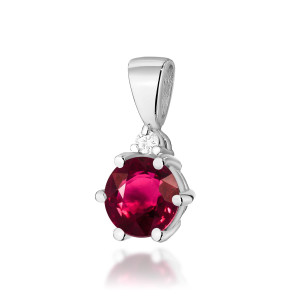 Złota zawieszka wisiorek Z076 Rubin 0,60ct białe złoto pr. 585