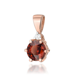 Złota zawieszka wisiorek Z076 Granat 0,60ct różowe złoto pr. 585