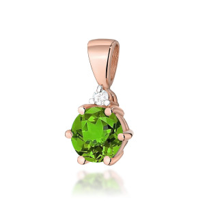 Złota zawieszka wisiorek Z076 Oliwin 0,60ct różowe złoto pr. 585