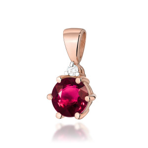 Złota zawieszka wisiorek Z076 Rubin 0,60ct różowe złoto pr. 585
