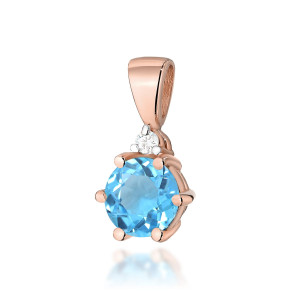 Złota zawieszka wisiorek Z076 Topaz 0,50ct różowe złoto pr. 585