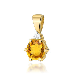 Złota zawieszka wisiorek Z076 Cytryn 0,50ct żółte złoto pr. 585