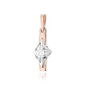 Złota zawieszka wisiorek Z088 Diament 0,20ct różowe złoto pr. 585