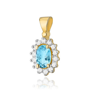 Złota zawieszka wisiorek Z182 Topaz 0,50ct żółte złoto pr. 585