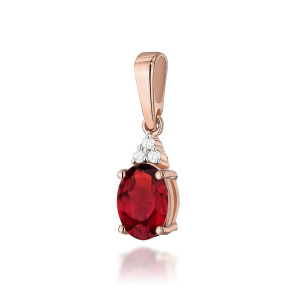 Złota zawieszka wisiorek Z308 Rubin 1,00ct różowe złoto pr. 585