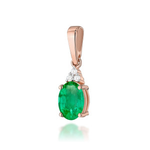 Złota zawieszka wisiorek Z308 Szmaragd 0,80ct różowe złoto pr. 585