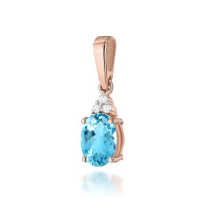 Złota zawieszka wisiorek Z308 Topaz 0,90ct różowe złoto pr. 585