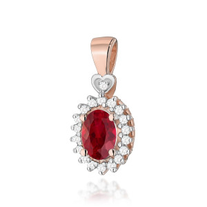 Złota zawieszka wisiorek Z312 Rubin 0,60ct różowe złoto pr. 585