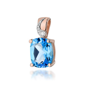 Złota zawieszka wisiorek Z400 Topaz 2,40ct różowe złoto pr. 585