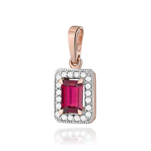 Złota zawieszka wisiorek Z422 Rubin 0,80ct różowe złoto pr. 585