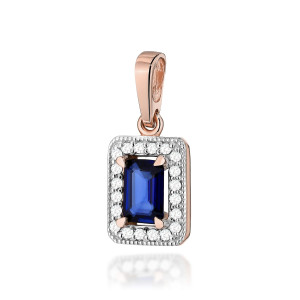 Złota zawieszka wisiorek Z422 Szafir 0,60ct różowe złoto pr. 585