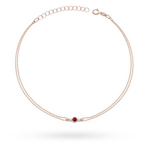 Bransoletka B005 Rubin 0,15ct różowe złoto pr. 585