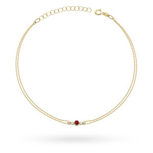 Bransoletka B005 Rubin 0,15ct żółte złoto pr. 585