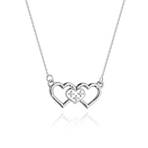 Złoty naszyjnik C024 z diamentami białe złoto pr. 585