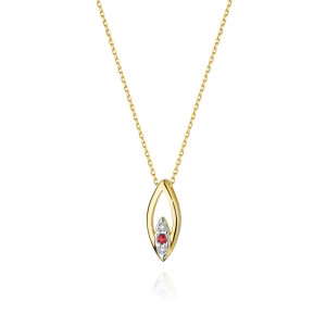 Złoty naszyjnik C031 z diamentami żółte złoto pr. 585