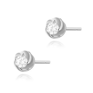 Złote kolczyki K0329 Diament 2 x 0,10ct białe złoto pr. 585
